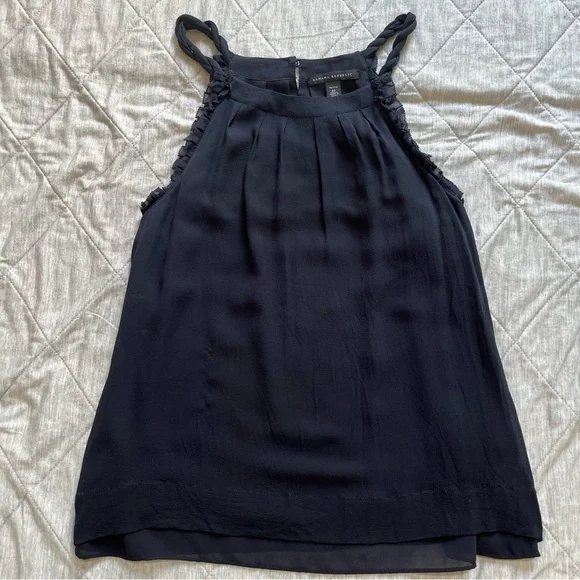 Banana Republic SILK Navy Blue Silk Blouse 4p - Picture 5 of 8